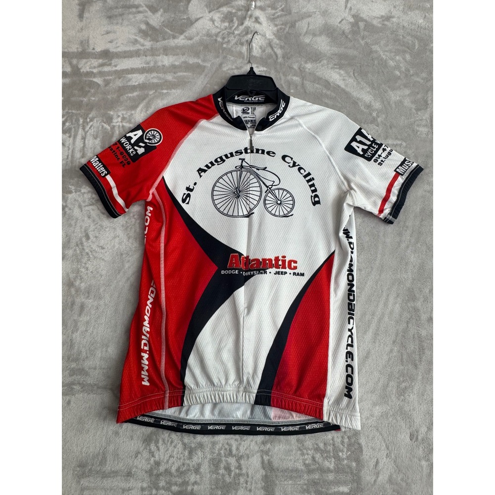 Verge Sport St Augustine Cycling Jersey and Padded Shorts Kit Red White Mens S
